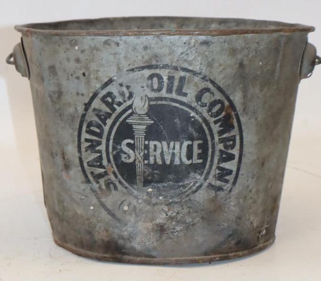 Standard Oil Co. 10 lb Mica Axel Grease Bucket: 8.5" x 8.5" x 7" has some holes in the bottom, no lid
