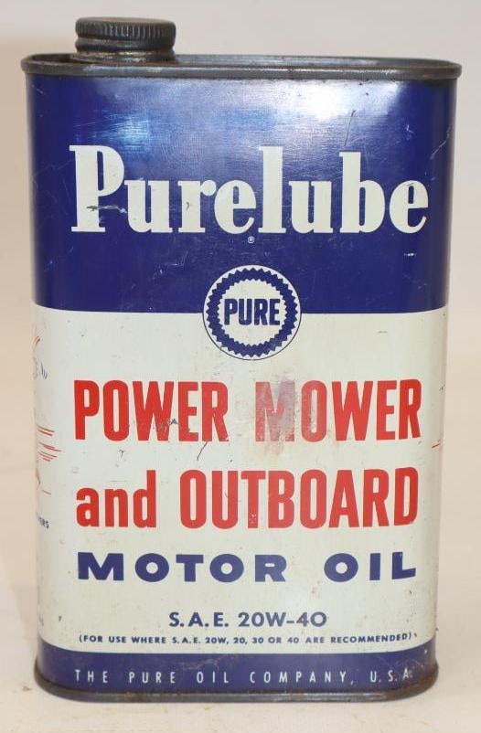 Pure Power Mower 1 Quart Metal Outboard Oil Can: 32 oz empty