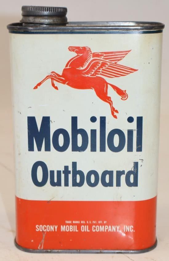 Mobiloil 1 Quart Metal Outboard Oil Can: 32 oz empty