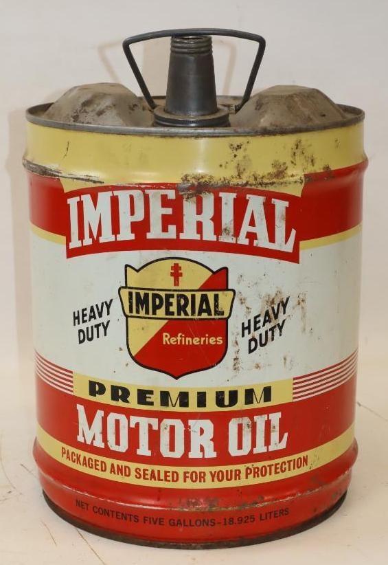 Imperial HD 5 Gallon Oil Can: 11" x 11" x 15.5" empty missing top cap