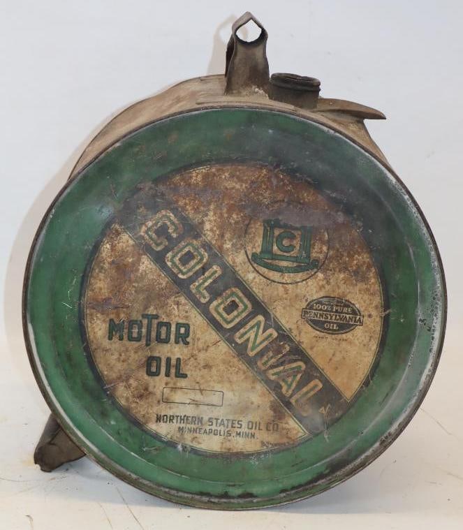 Northern States Oil Colonial 5 Gallon Rocker Oil Can: 14" x 8.5" x 16.5" missing cap empty