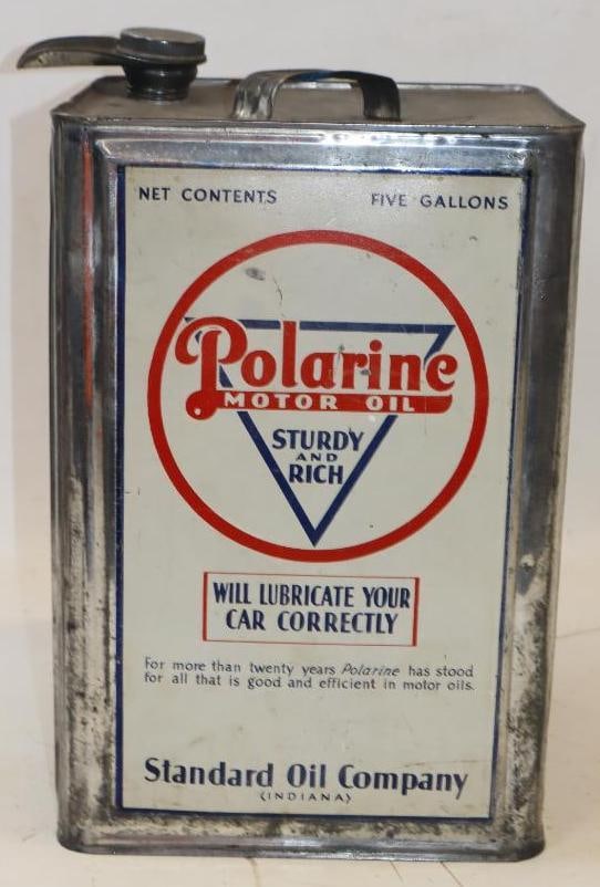 Standard Oil Polarine (Light/Medium) Square 5 Gallon Oil Can (1 of 4)
