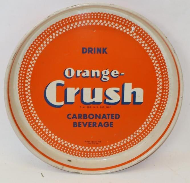 Drink Orange Crush Carbonated Beverage Advertising Service Tray with Crushy (1 of 4)