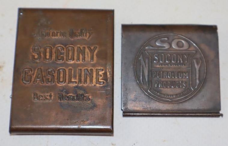 Socony Gasoline Embossed Brass Match Holder (1 of 2)