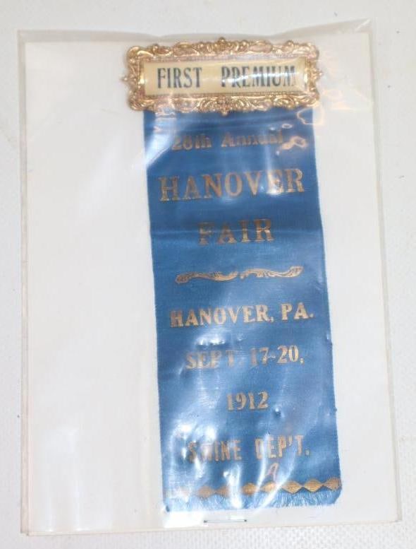 1912 First Premium Hanover Fair Swine Award Ribbon (1 of 3)