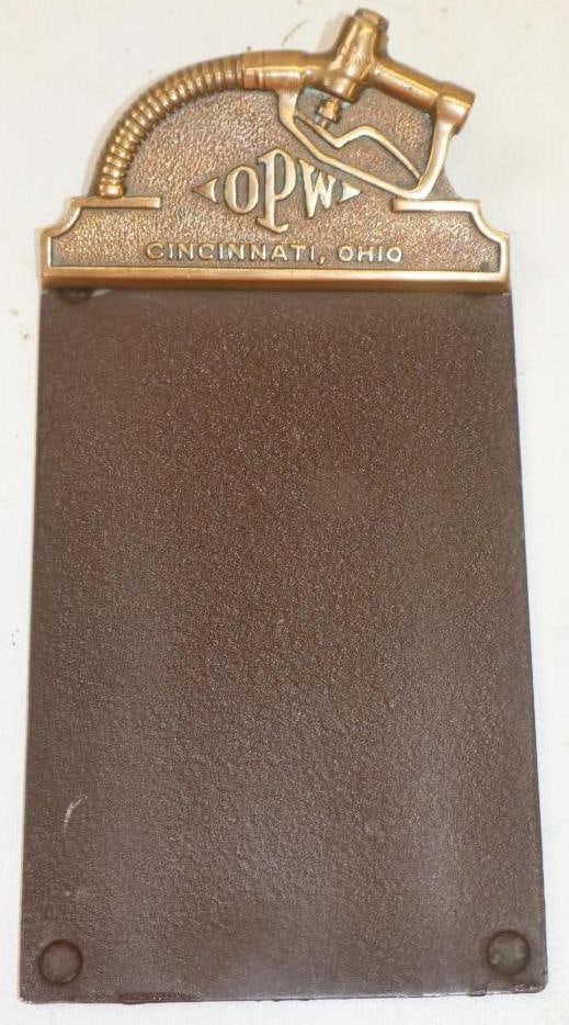 OPW Brass Gas Pump Nozzle Shaped Advertising Clipboard (1 of 3)