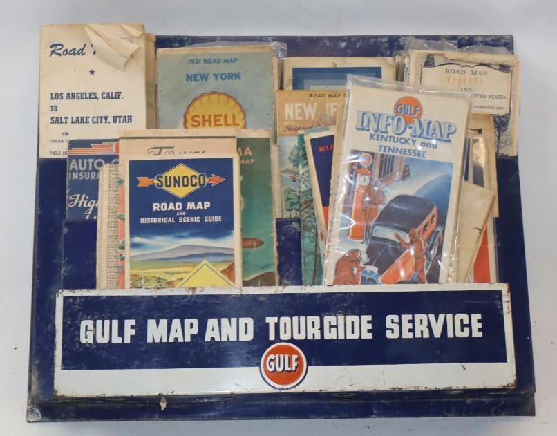 Gulf Map & Touring Service Advertising Map Rack with Over 25 Maps (1 of 4)