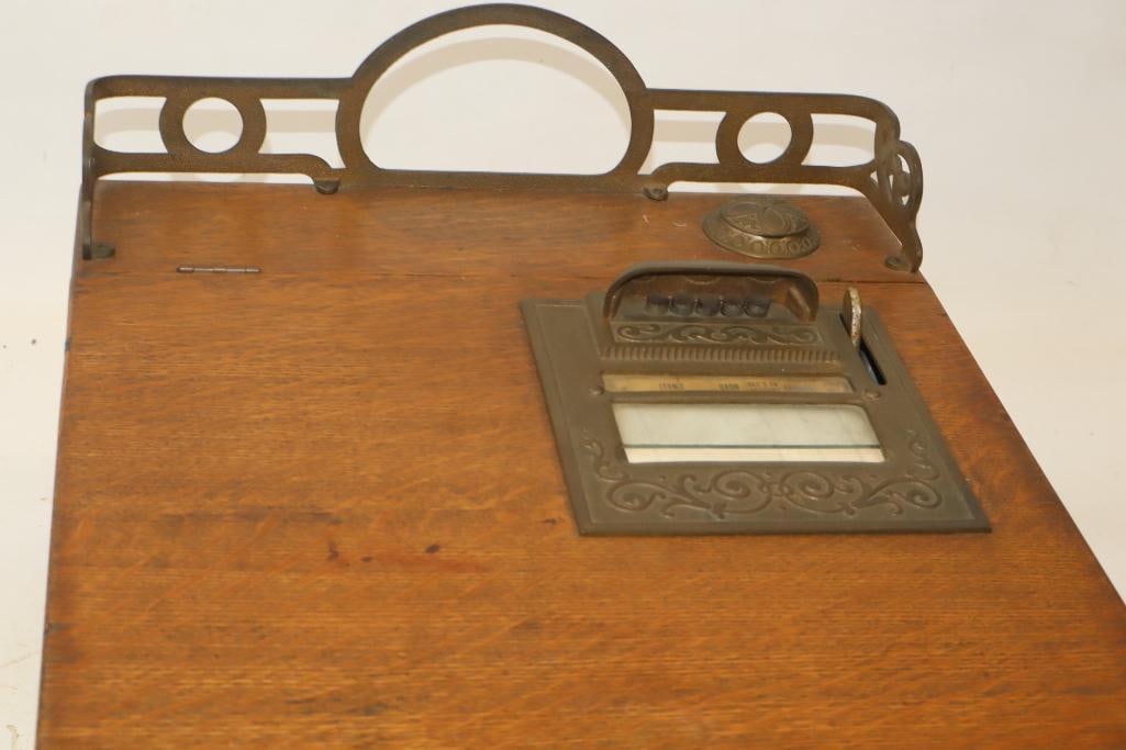 1912 Wooden National Cash Register with Key - 2