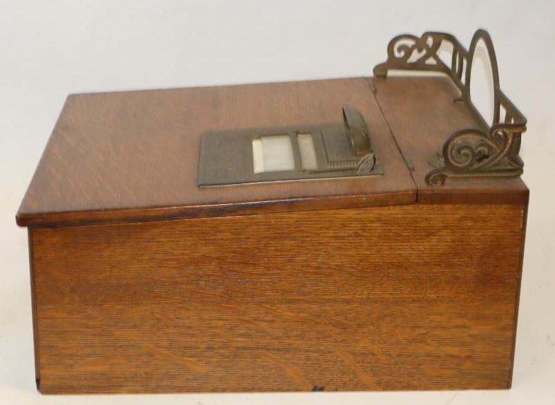 1912 Wooden National Cash Register with Key - 5