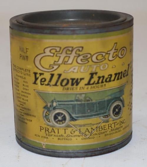 Effecto Graphic Yellow Enamel Half Pint Paint Can: 8 oz full