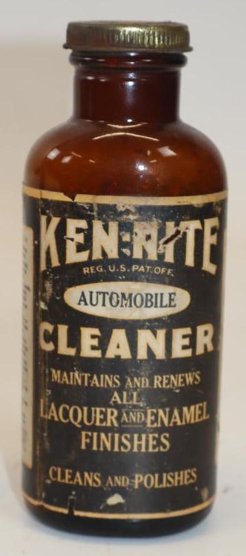 Ken-Nite Automobile Cleaner Bottle with Paper Label: 8 oz