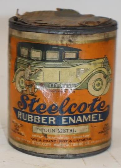 Graphic Steelcote Rubber Enamel Paint Can: 16 oz full
