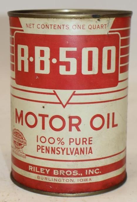 Riley Brothers 500 1 Quart Metal Oil Can: 32 oz empty