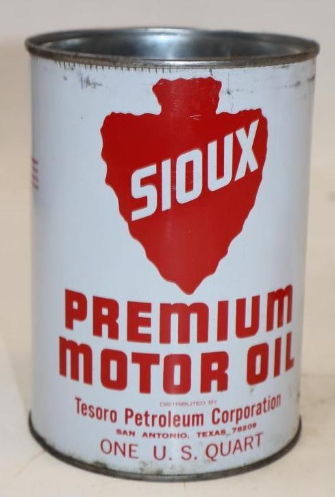 Sioux Premium 1 Quart Metal Oil Can: 32 oz empty, missing top lid