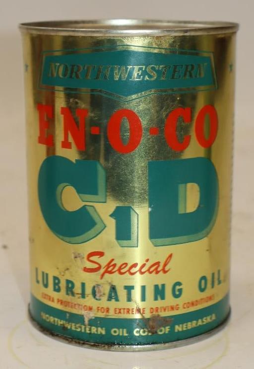 Northwestern En-O-Co C1D - 1 Quart Metal Oil Can: 32 oz full
