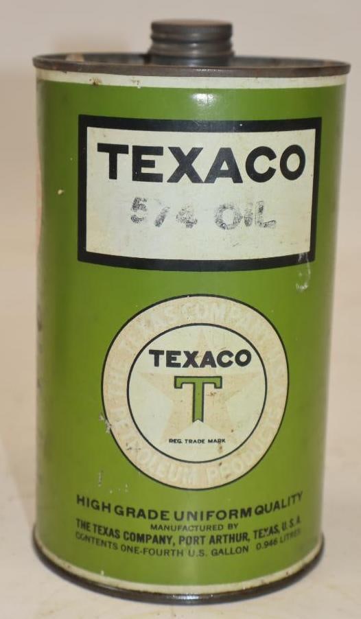 Texaco Port Arthur 574 - 1 Quart Metal Oil Can: 32 oz empty