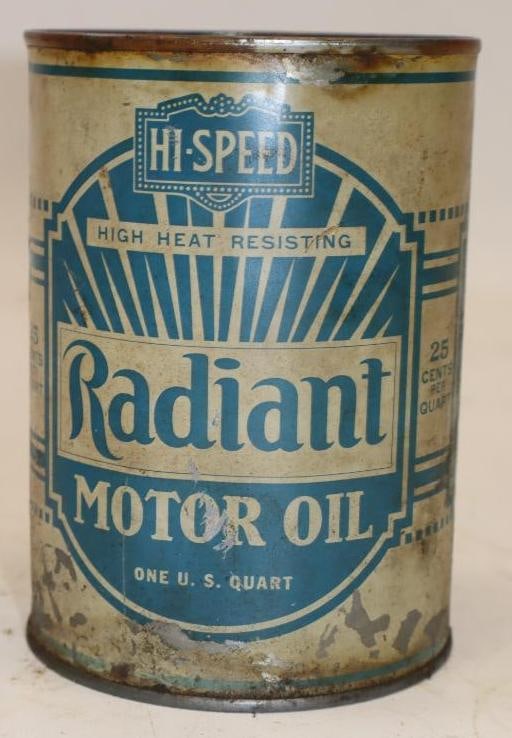 Hi-Speed Radiant 1 Quart Metal Oil Can: 32 oz empty