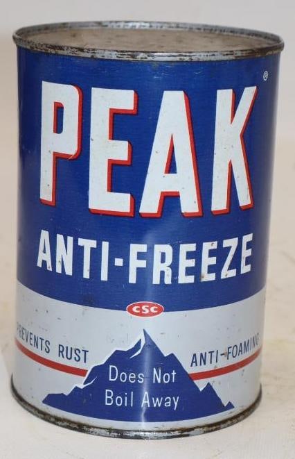 Peak Antifreeze 1 Quart Metal Oil Can: 32 oz full