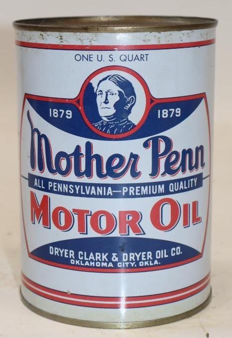 Mother Penn 1 Quart Metal Oil Can: 32 oz full