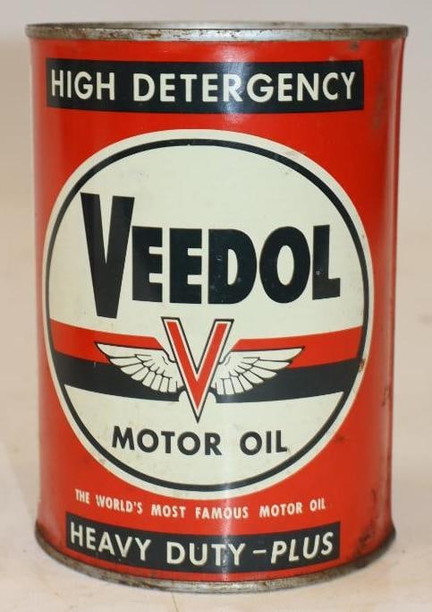 Veedol Flying V HD Plus 1 Quart Metal Oil Can (1 of 4)