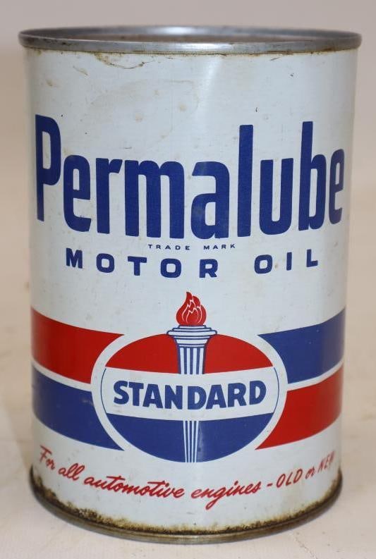 Standard Permalube 1 Quart Metal Oil Can: 32 oz full