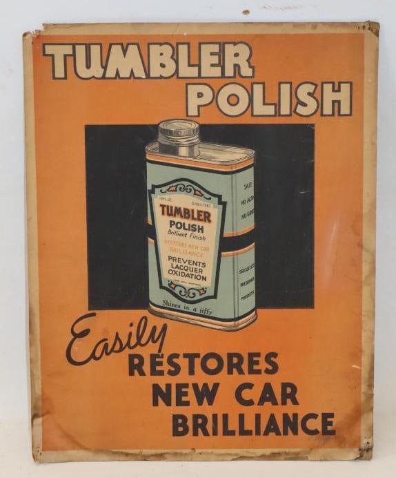 Heavy Cardboard Tumbler Polish Advertising Sign: 12" x 15.5"