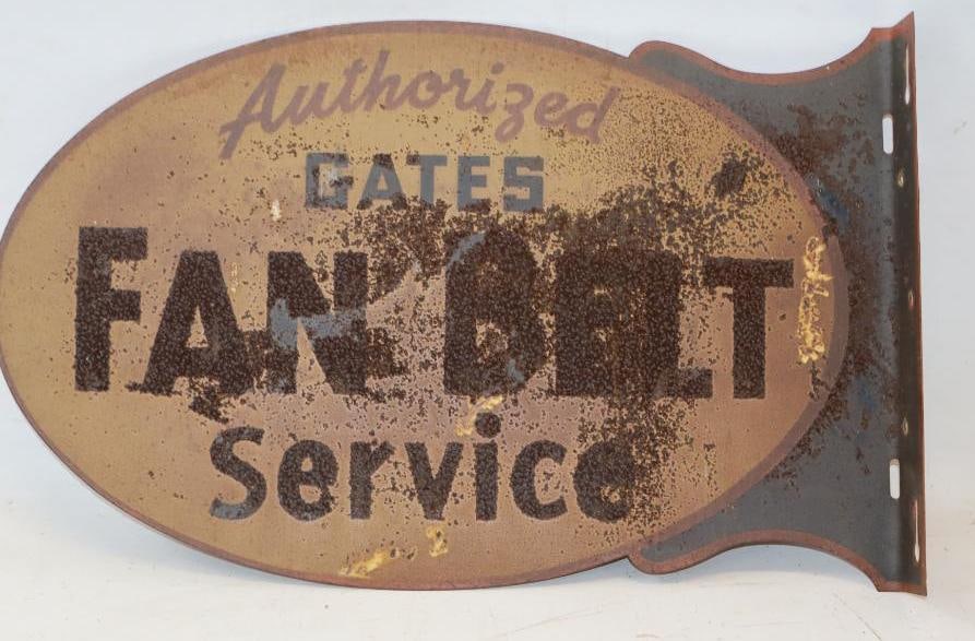 Authorized Gates Fan Belt Service DST Flange Sign: 14" x 22" x 2"
