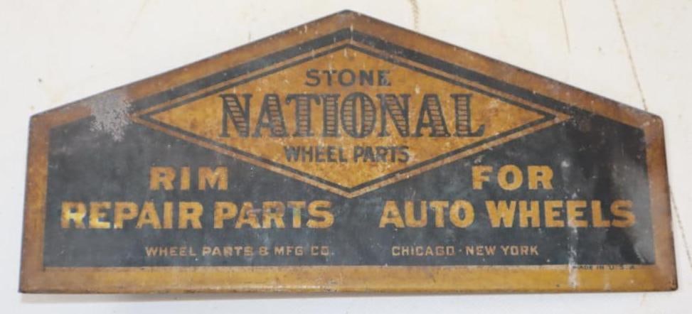 Stone National Wheel Parts Display Topper Sign: 10.5" x 5"