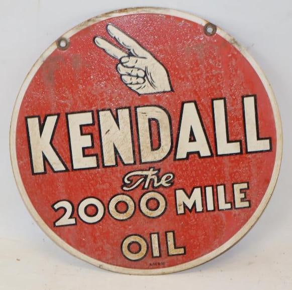 DST Kendall 2000 Mile Advertising Sign: 12" x 12" is marked A-M 9-50