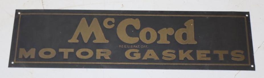 McCord Motor Gaskets Doublesided Advertising Sign: 11.75" x 3"