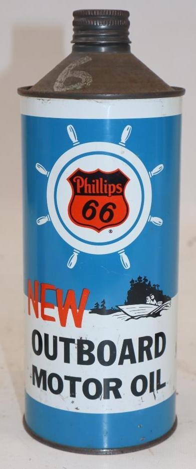 Phillips 66 - 1 Quart Conetop Outboard Oil Can: 32 oz empty