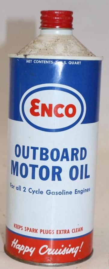 Enco 1 Quart Conetop Outboard Oil Can: 32 oz empty
