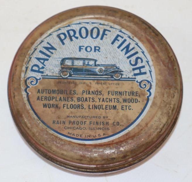 Graphic Rain Proof Finish Wax Can: 4.5" x 4.5" x 1"