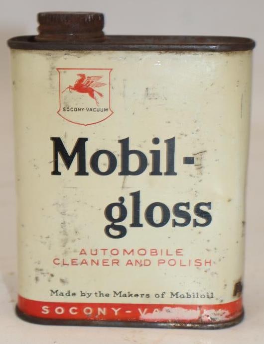 Socony Mobile-Gloss Automobile Polish Can (1 of 2)