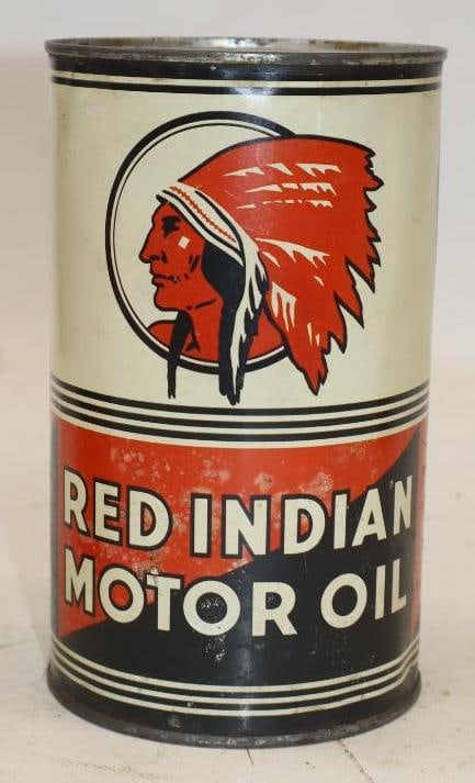 Red Indian Metal 1 Imperial Quart Oil Can: 40 oz