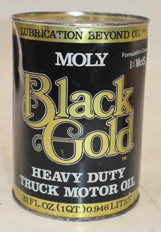 Moly Black Gold 1 Quart Metal Oil Can: 32 oz full