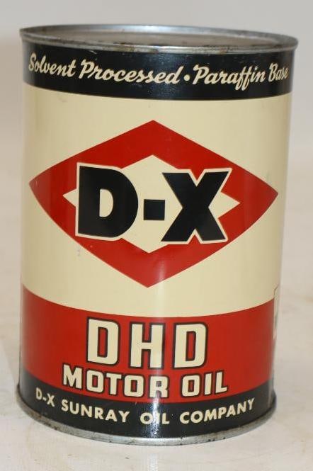 D-X DHD 1 Quart Metal Oil Can: 32 oz full