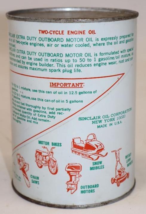 Sinclair Extra Duty Outboard 1 Quart Composite Oil Can - 3