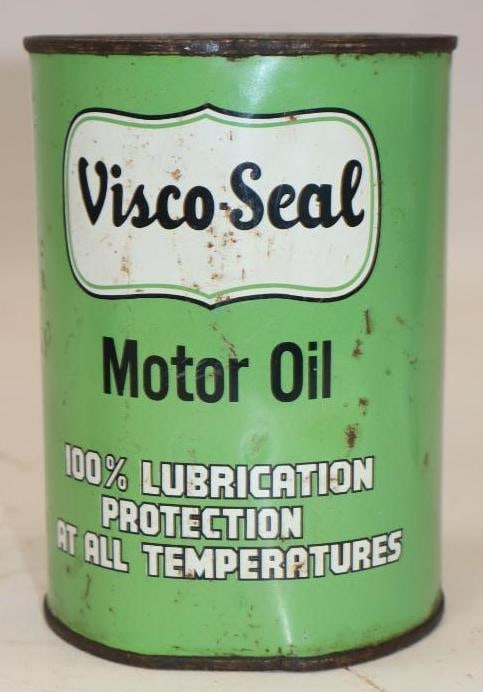 Visco-Seal 1 Quart Metal Oil Can: 32 oz empty