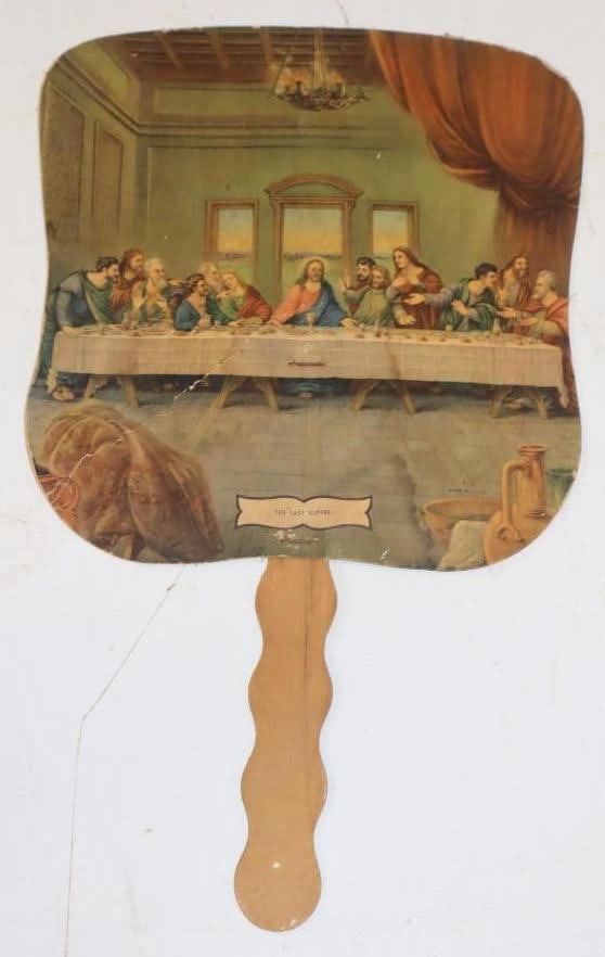 Sam P. Hale Ford Advertising Hand Fan with the Last Supper: 7.5" x 12.5"