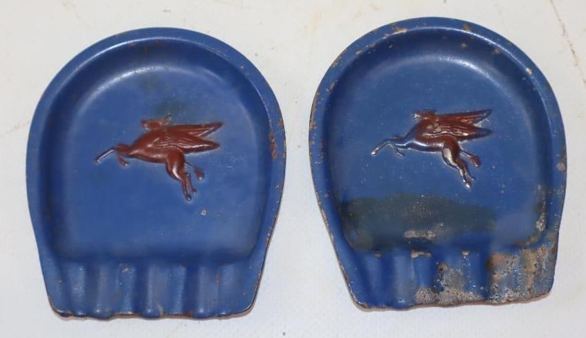 Group of 2 Mobil Pegasus Embossed Ash Trays (1 of 2)