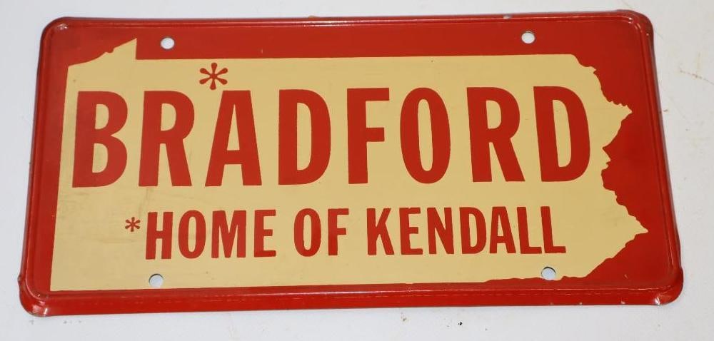 Bradford Home of Kendall Booster License Plate: 12" x 6"