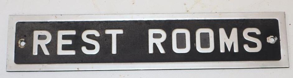 Embossed Restrooms Sign (1 of 2)