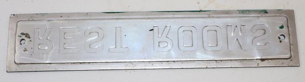 Embossed Restrooms Sign - 2