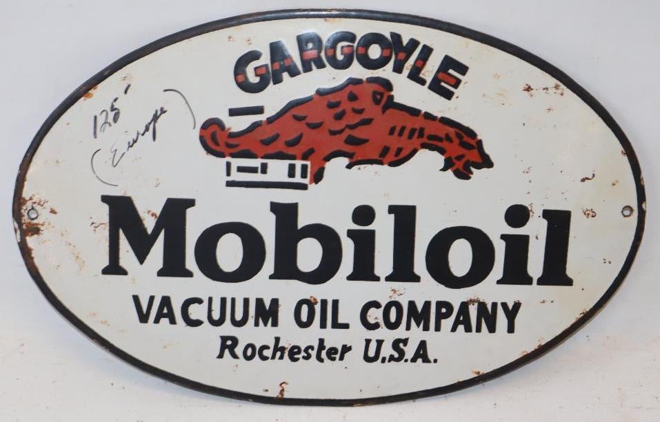Vacuum Oil Gargoyle Porcelain Reproduction Advertising Sign (1 of 4)