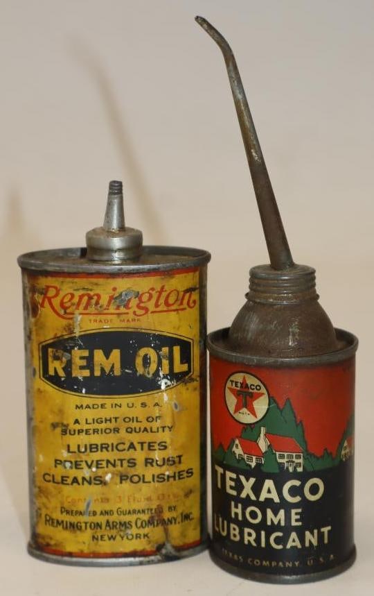 Group of 2 Texaco & Remington Handy Oil Cans: Largest is 4 oz