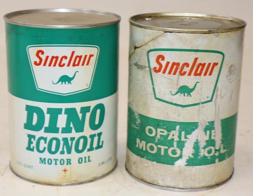 Group of 2 Sinclair Composite 1 Quart Oil Cans: 32 oz each both are empty