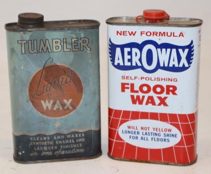 Group of 2 Tumbler & Aerowax 1 Pint Wax Cans: 16 oz each
