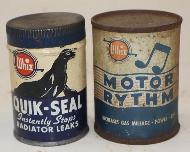Group of 2 Whiz Motor Rhythm & Quik-Seal Cans: Largest is 4 oz