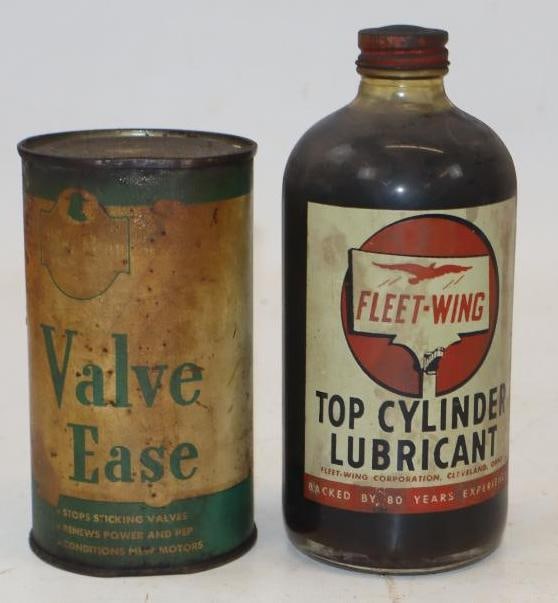 Group of 2 Fleetwing & William Penn Upper Cylinder Lubricant & Valve Ease Can & Bottle (1 of 2)